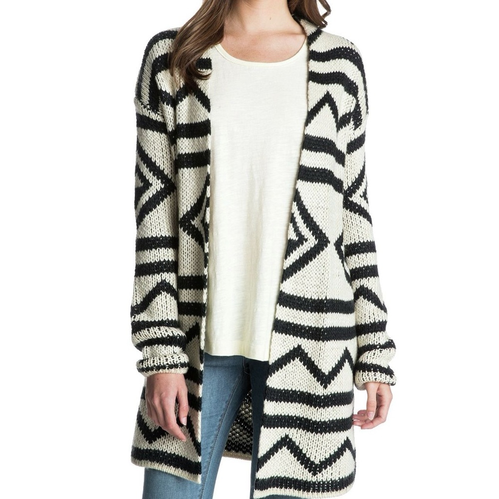 Roxy Karid Sweater Cardigan in Aztec Print